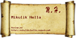 Mikulik Hella névjegykártya